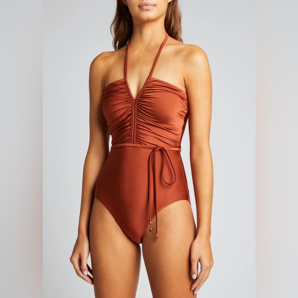 ZIMMERMANN
Andie Ruched Halter Swimsuit (NWT)